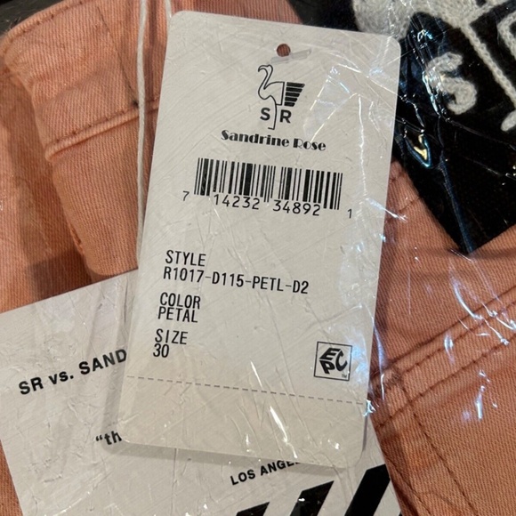 Sandrine Rose x Free People Super Flare Denim Jeans Petal Pink Size 30 - NWT - Picture 11 of 14